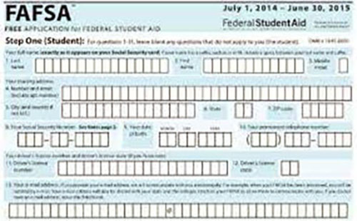 picture of the FAFSA form