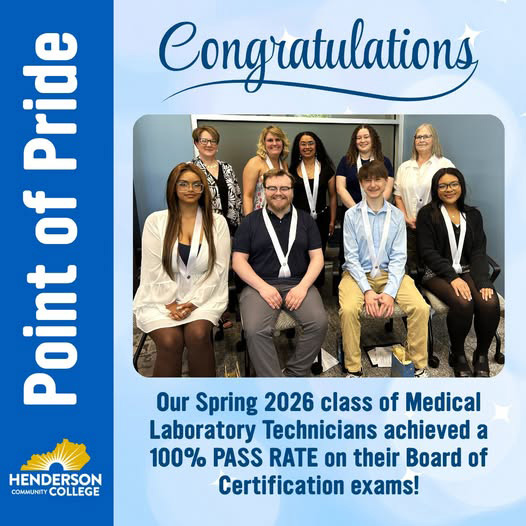 Congratulations to Henderson Community College's Spring 2026 Medical Laboratory Technician graduates on an incredible achievement!