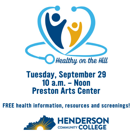 Healthy on the Hill, September 29th from 10 AM to noon at the Preston Arts Center (PAC).
