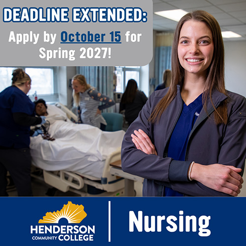 Attention Future Nurses! Applications for the Spring 2027 Nursing Cohort at HCC are NOW OPEN! Application deadline EXTENDED TO OCTOBER 15, 2026