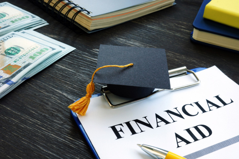 a picture of financial aid forms