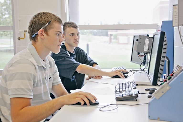 two students at a computer