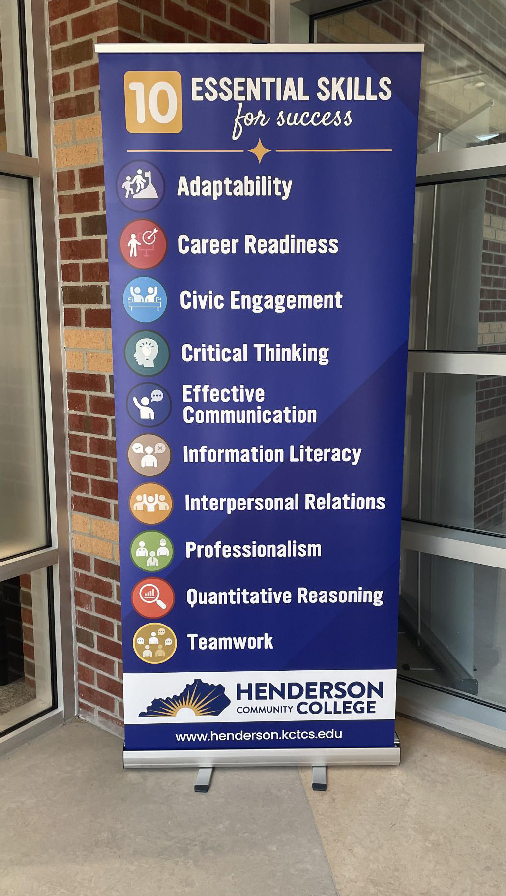 10 essential skills display in a doorway